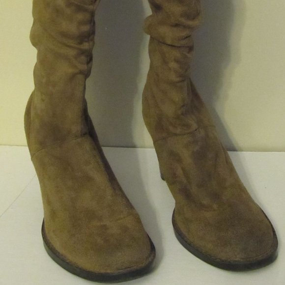 Grey Suede Slouch Boots - Picture 4 of 4